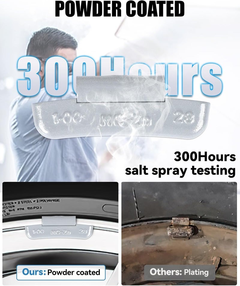 EZISOE MC-Series Zinc Clip on Wheel Weights Assortment,Precise Tolerances,0.25OZ/0.5OZ/0.75OZ/1.0OZ, 15PCS/Style, 1.25OZ/1.5OZ/2OZ/2.5OZ, 5PCS/Style, Total 80Pcs - Image 3